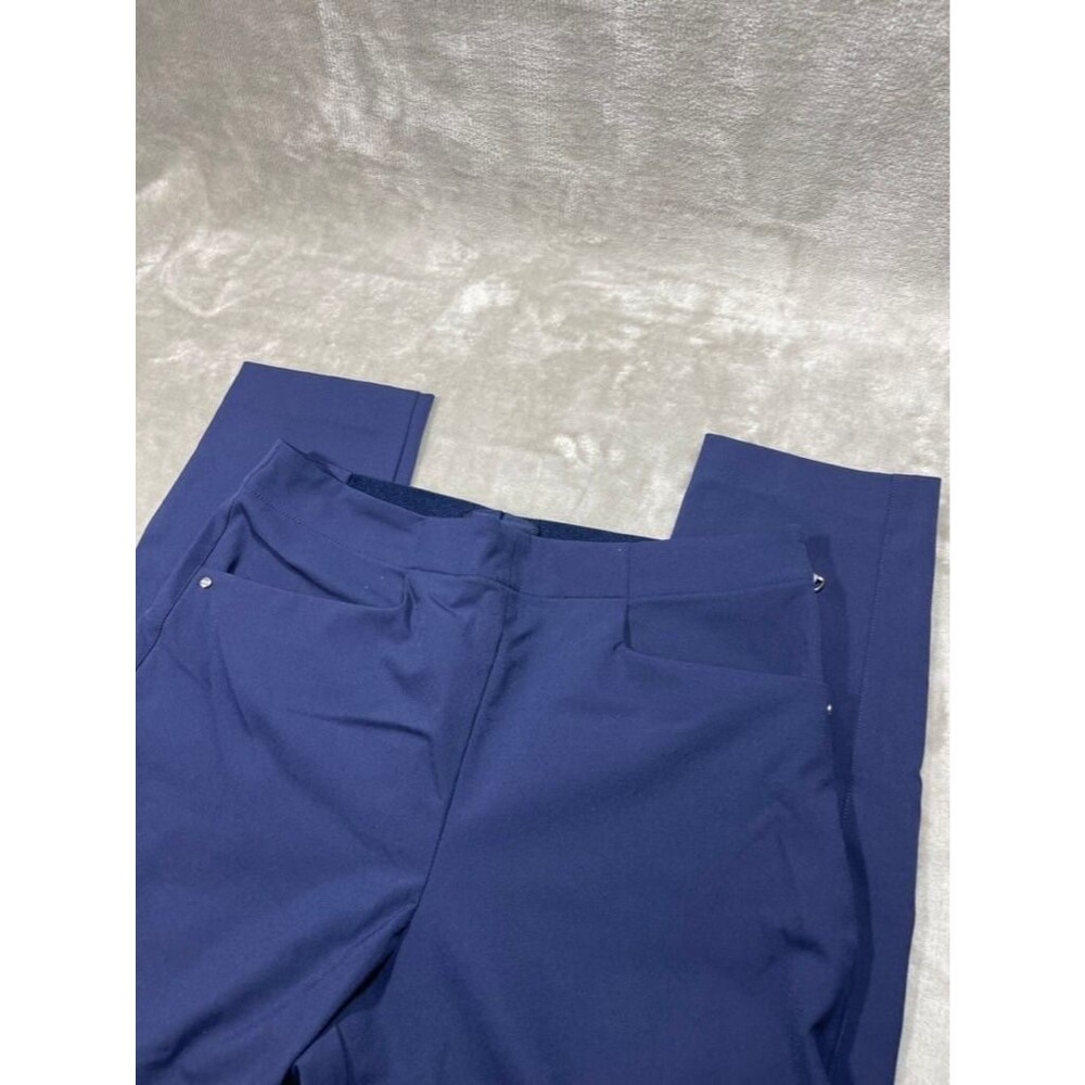 RLX Ralph Lauren Slim Ankle Pants Women Size 6 Navy Blue Golf Stretch Twill